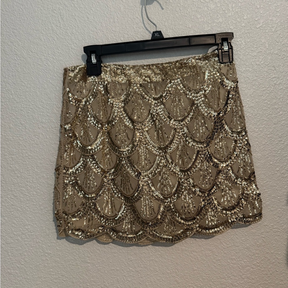Xenia boutique gold sequin miniskirt